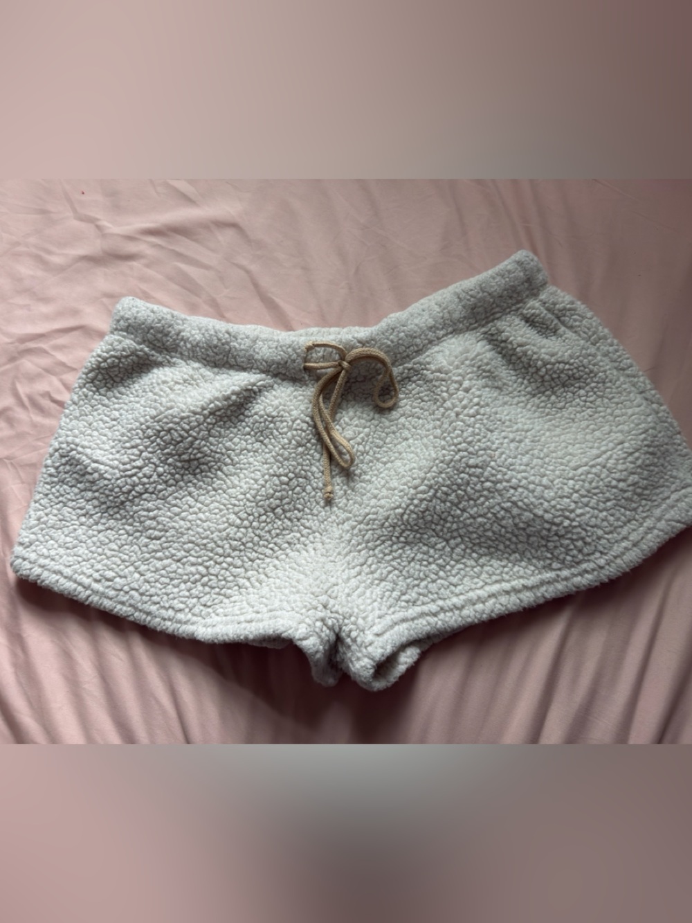 Plush/Fleece Ivory/Off-White Cozy Sherpa Lounge/PJ Shorts - No Boundaries